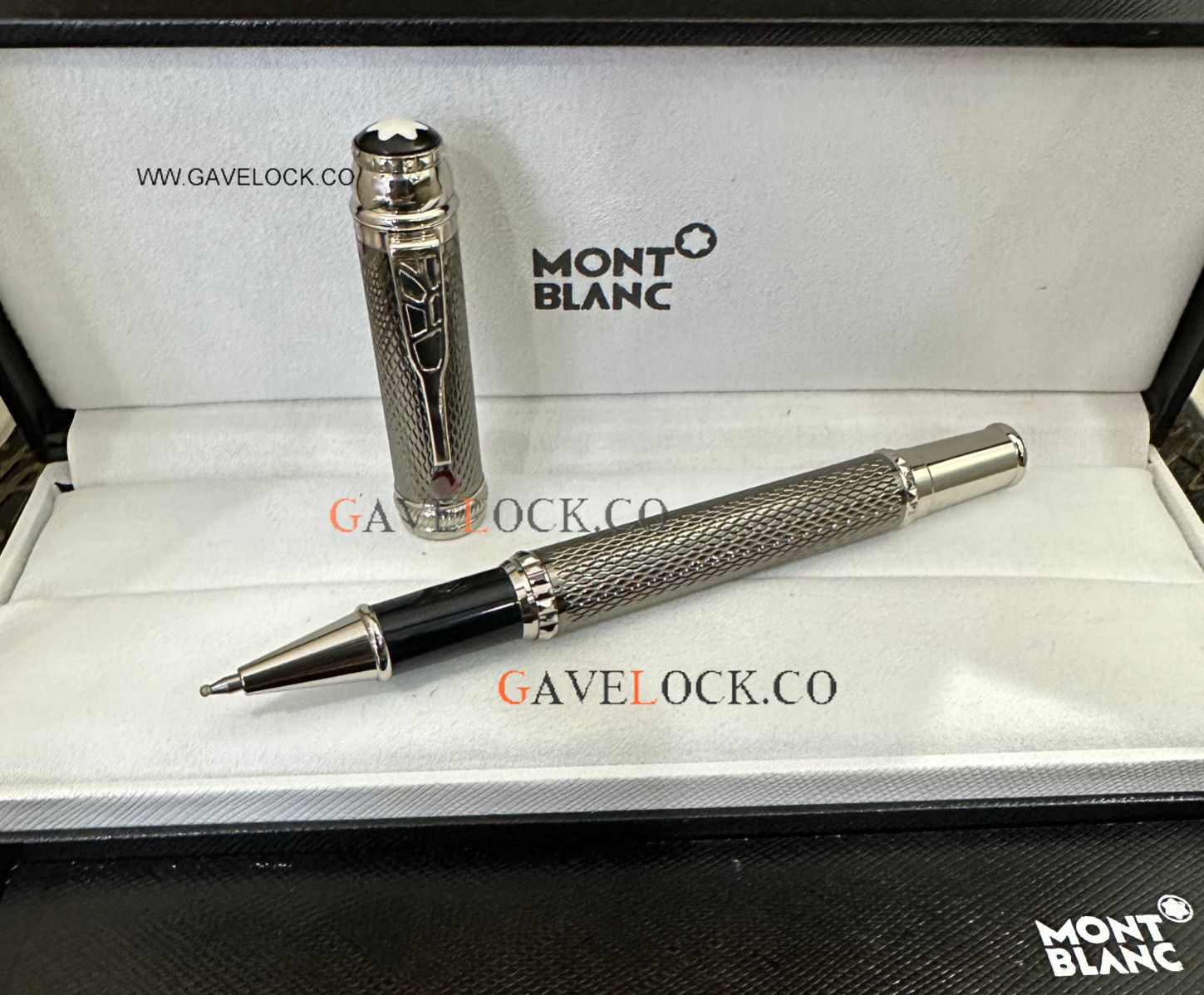 Replica Mont blanc Gray & Silver Rollerball Pen Scipione Borghese